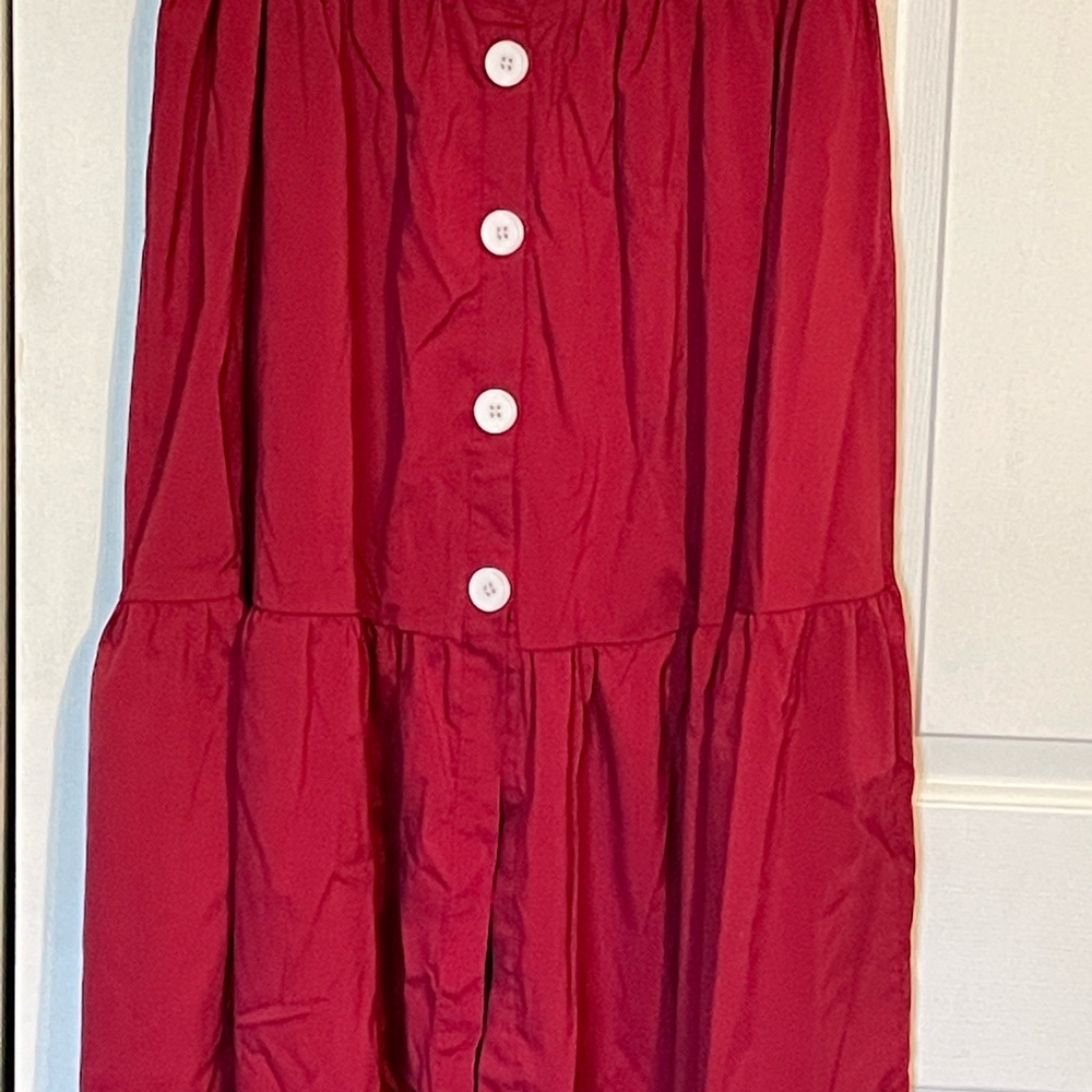 Red button down skirt SHEIN